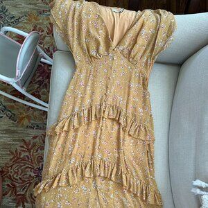 Lush mustard floral dress - size M